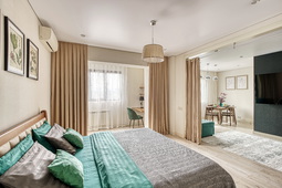 Modern apartment with mountain and city views